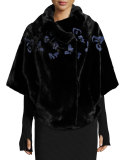 Butterfly-Inset Mink Jacket
