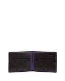 Calf Leather Bi-Fold Wallet, Black