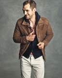 Quilted Suede Shirt Jacket, Tan