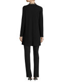 Washable Wool Ribbed Long Cardigan