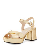 Leather Crisscross Ankle-Wrap 65mm Sandal