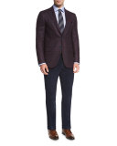 Corduroy Flat-Front Trousers, Blue
