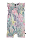 Faris Cactus Overall Playsuit, Pink, Size 3-12 Months