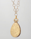 Snow Quartz & Diamond Teardrop Locket Necklace