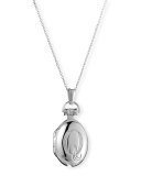 Petite Sterling Silver Initial "Q" Locket Necklace