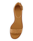 Marcia Leather Demi-Wedge Sandal, Blond