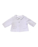 Pique Three-Button Jacket, Gray, Size 3-9 Months