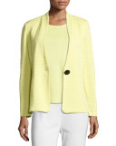 Textured One-Button Jacket, Daiquiri Green