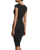 Joni Cutout V-Neck Cocktail Dress, Navy