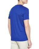 Equestrian Knight V-Neck Short-Sleeve Tee, Cobalt Blue
