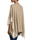 Optique Striped Poncho, Wheat/Natural