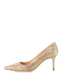 Newcio Pointed-Toe 70mm Pump, Natural