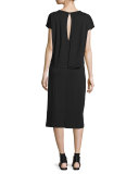 Short-Sleeve Double-Layer Cotton Dress, Plus Size