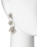 Gradient Crystal Flower Drop Earrings, Black