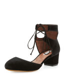 Imogen Velvet Ankle-Cuff Pump