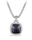 Albion Pendant with Black Orchid and Diamonds