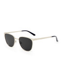 Money Square Stainless Steel Sunglasses, Silver