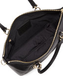 Prairie Leather Satchel Bag, Black