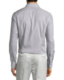 Abstract-Print Sport Shirt, Gray Pattern