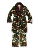 Kid's Camo-Print Lounge Pants & Robe Set 