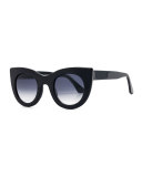 Orgasmy Cat-Eye Sunglasses, Black