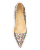 licorice too glitter point-toe pump
