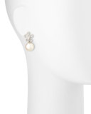 18K White Gold Diamond & South Sea Pearl Earrings