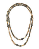 Long Fossil Coral & Labradorite Necklace