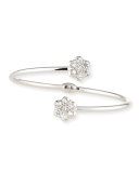 18K White Gold & Diamond Floral Bypass Bracelet