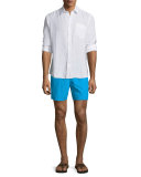 Moorea Solid Swim Trunks, Royal