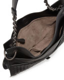 Beverly Medium Flat Hobo Bag, Black