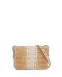 Pulce Horned Crocodile Crossbody Bag, Limestone
