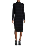 Careen Striped Mock-Neck Sweater Dress