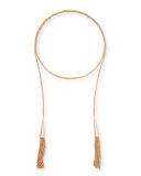 Phara Double-Wrap Rose Golden Lariat Necklace 