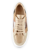 Salmond Sequined Check Low-Top Sneaker, House Check/Pale Pink