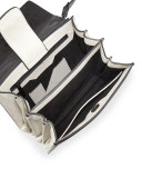 Minato Mini Crocodile-Embossed Top-Handle Bag, Black/Ivory