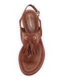 Rona Grand Tassel Thong Sandal, Brown