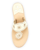 Palm Beach Whipstitch Thong Sandal, Bone/Platinum