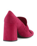 Suede Buckle Kiltie Loafer, Bougainvillea (Bougainvillea)