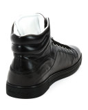 Stephen 2 Calfskin High-Top Sneaker, Black