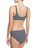 Ring-Chain Striped Monokini Swimsuit