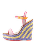 Lucita Canvas Espadrille Wedge Sandal, Pastel Pink
