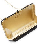Slim Slide Crystal Evening Clutch Bag, Champagne Jet
