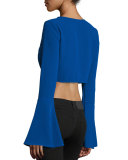 Bell-Sleeve Crop Top, Surf the Web