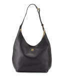 Perry Leather Hobo Bag, Black