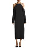 Ikeda Cold-Shoulder Midi Dress, Black