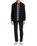 Roden Merino Wool-Blend Cardigan, Black