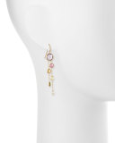 Jaipur 18K Gold Mixed Stone Two-Strand Earrings