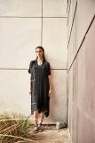 Long Boxy Sheer Silk Dress, Black
