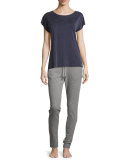 Cupro Cap-Sleeve Lounge Top